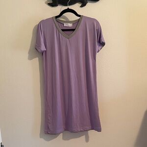 Lavender V-Neck Sleep Shirt